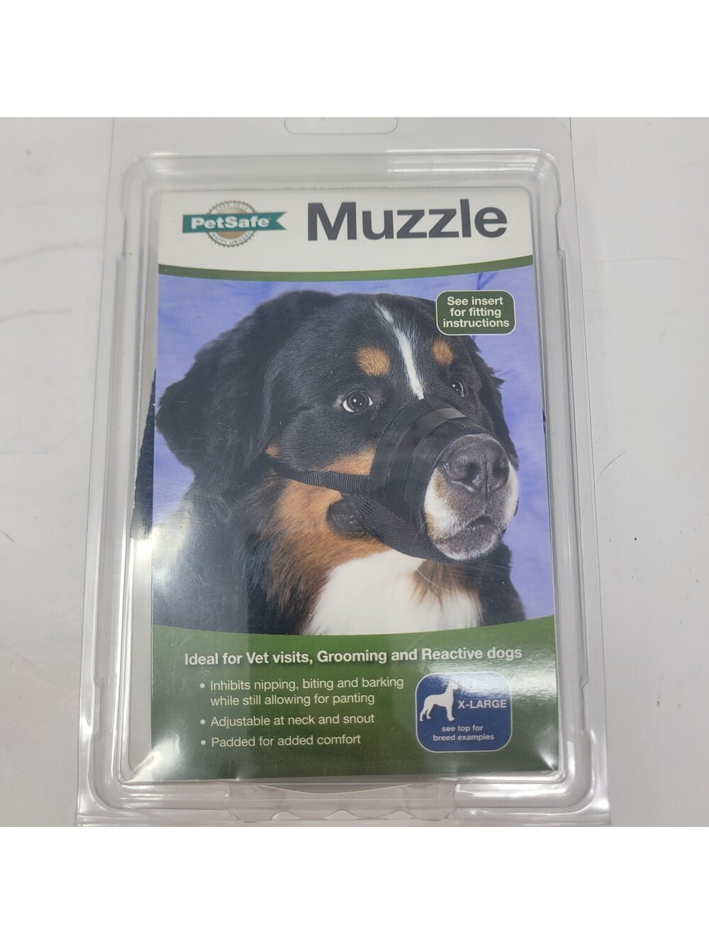PetSafe Nylon Dog Muzzle Extra Large XL Black Adjustable Padded Breathable Mesh